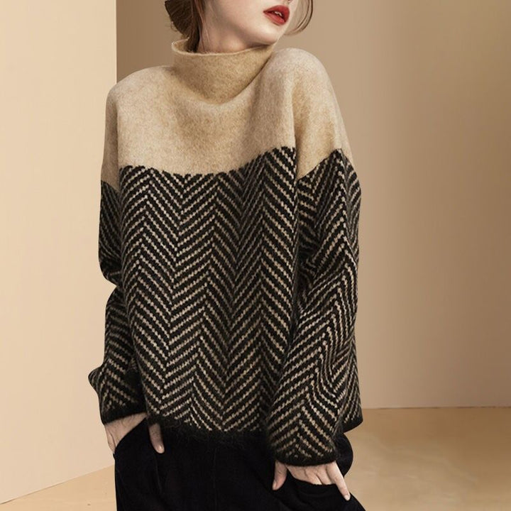 Drune | Frauen Pullover mit kontrastierendem Rollkragen