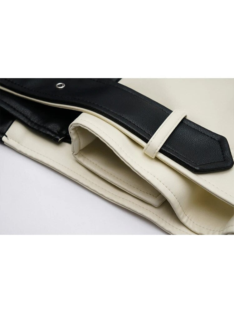 Drune | Colour Block Lederjacke Für Damen