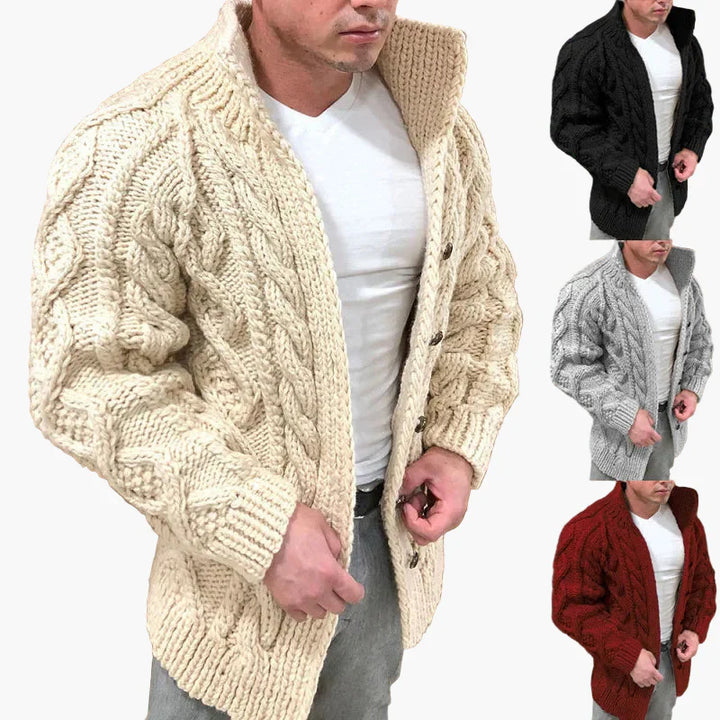 Drune | Strickjacke mit Zopfmuster - Stilvolle Grobstrickjacke für Freizeit und Alltag