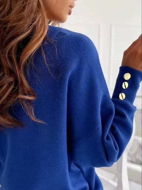 Drune | Bluse mit Knopfdetails V-ausschnitt Elegant und Lässig