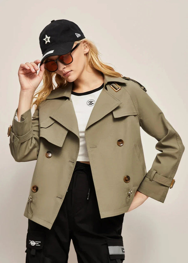 Drune | Doppelreihiger Trenchcoat für Damen - formelle und lässige Jacke