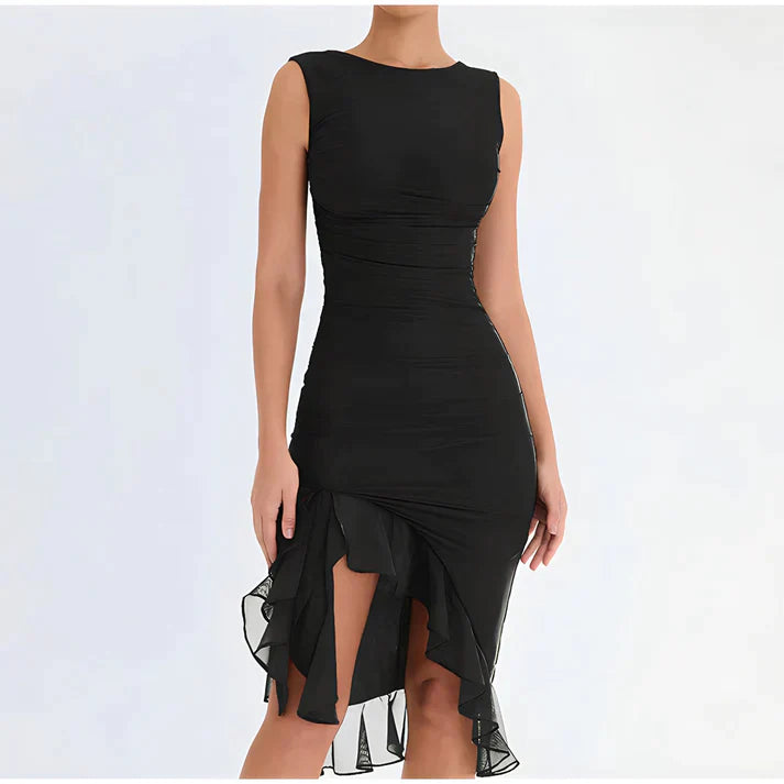 Drune - Elegantes Bodycon-Kleid mit Rüschen