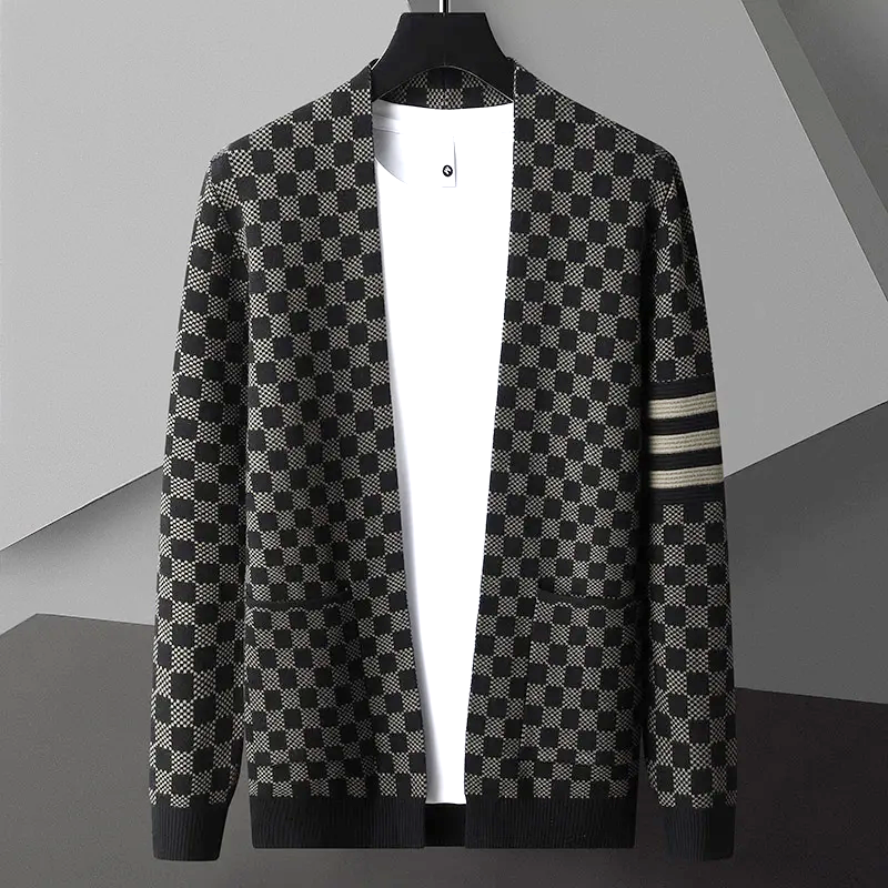 Drune | Gemusteter Cardigan Strick Elegant, Stilvoll