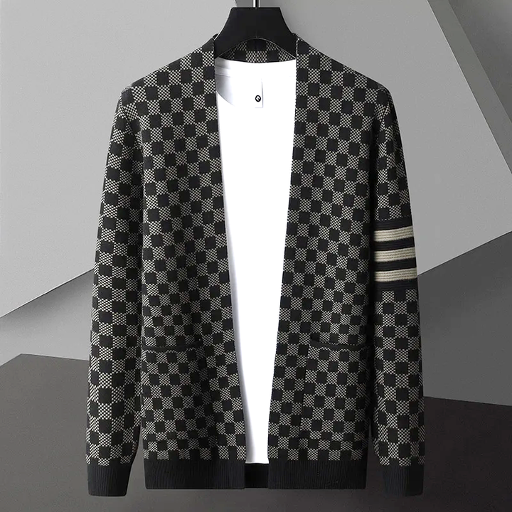 Drune | Gemusteter Cardigan Strick Elegant, Stilvoll