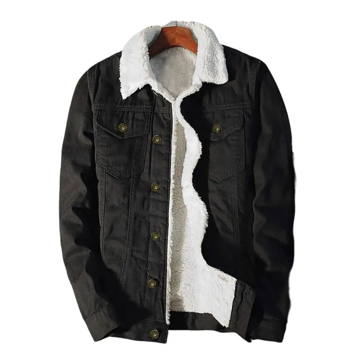 Drune | Stylische warme Sherpa Jeansjacke für Männer