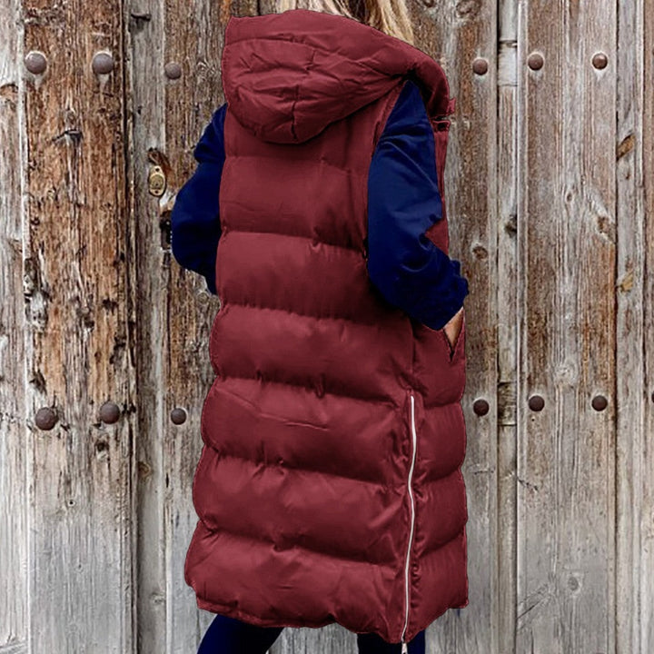 Drune Kapuze Lange Weste Lässig Mode Einreihig Jacke