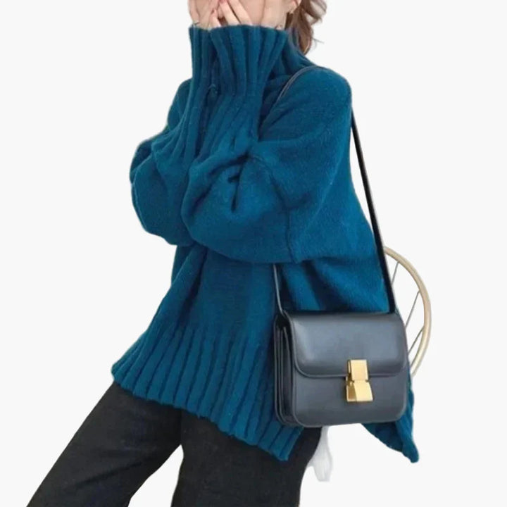 Drune | Oversize Pullover mit hohem Kragen - Modischer Koreanischer Stil für Herbst und Winter