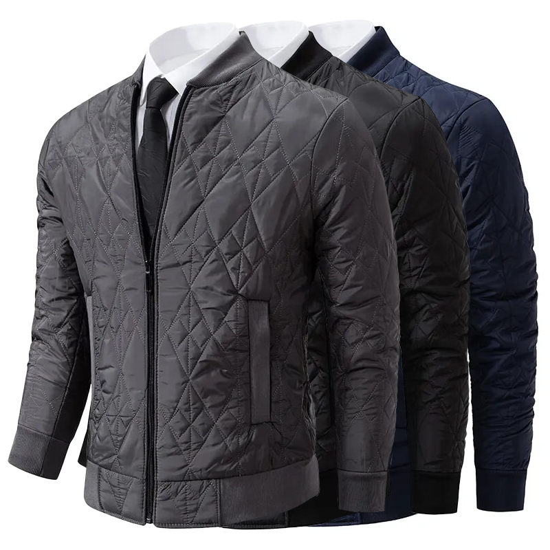 Drune | Bomberjacke Gepolstert Und Warm Diamantsteppung Gerippter Kragen