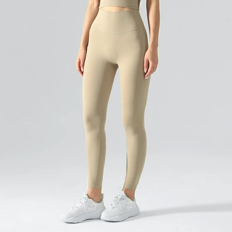 Drune | Emily Sportswear Naked Hochtaillierte Tight Yoga Hosen Doppelseitig Gebürstet Pfirsich Po-Hebende Lauf Sport Fitness Leggings