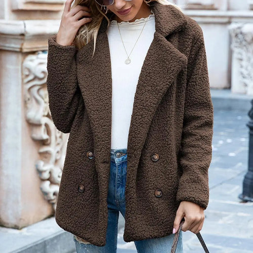 Drune | Teddy Kurzjacke - Braun - Flauschig und Trendy