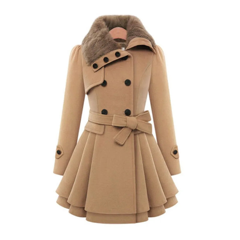 Drune | Damen Slim Fit Trenchcoat Eleganter Übermantel