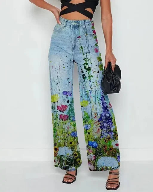 Damen Denim Flared Jeans mit Trendigem Schnitt & Hoher Passform | Drune