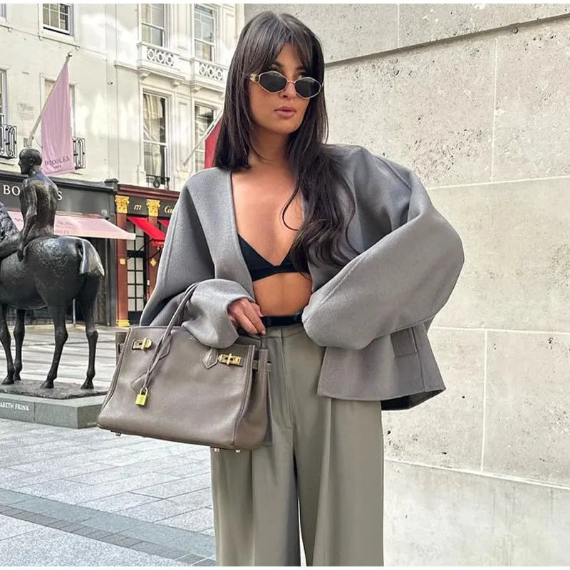 Drune | Eleganter Blazer mit einreihigen Knöpfen und V-Ausschnitt