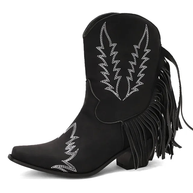 Drune | Cowboy Stiefeletten mit Fransenquaste