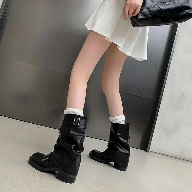 Drune | Falten Mid-Calf Stiefel