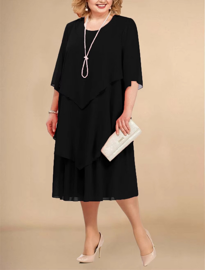 Drune | Elegantes Chiffonkleid mit Lagen-Look