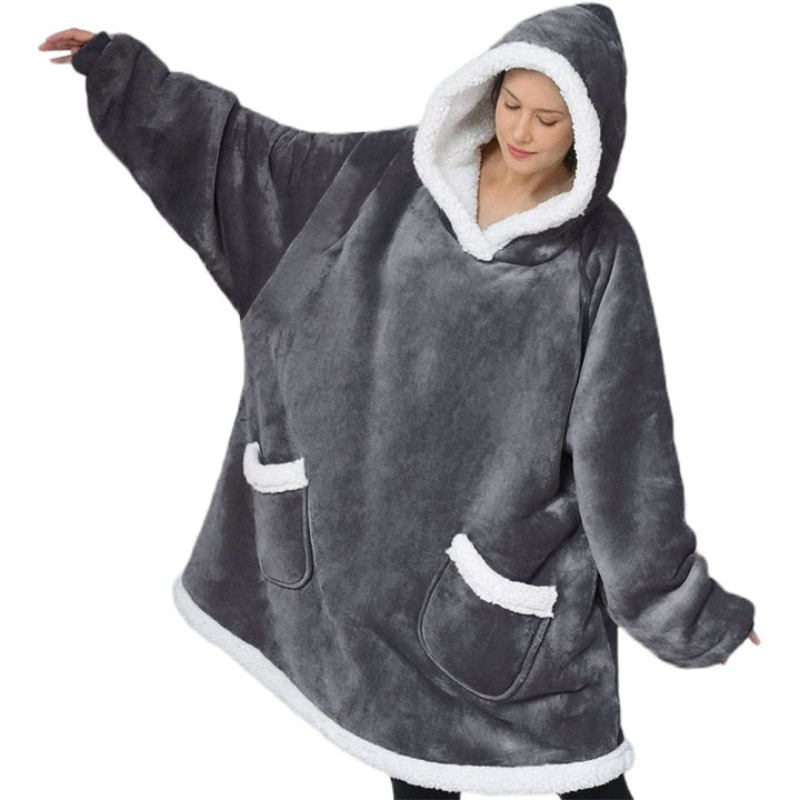 Drune Super Gemütliche Gemütlichkeit | Damen Flauschige Fleece-Decke mit Ärmeln