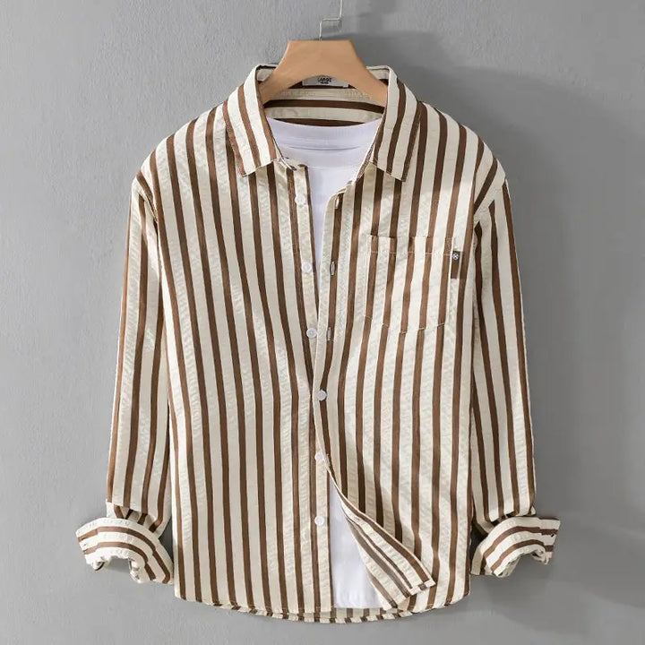 Drune | Gestreiftes Lässiges Button-Down-Hemd