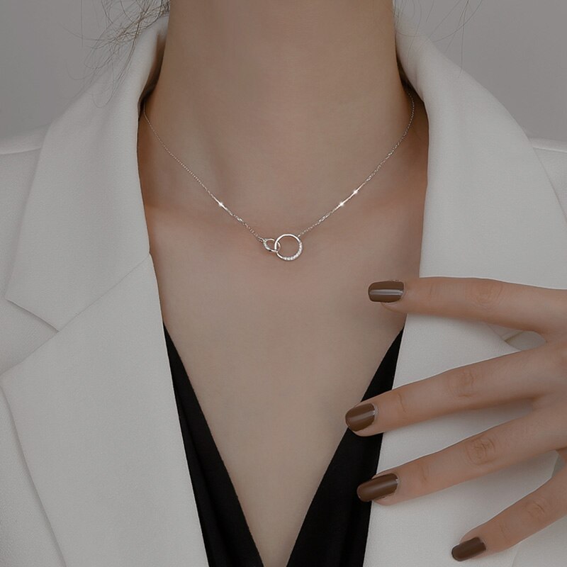 Drune Schillernde Silber-Schönheit | Damen Eleganter Zirkonia-Anhänger aus 925er Sterling Silber