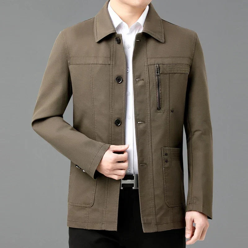 Drune | Leichte Baumwolljacke mit bedrucktem Innenfutter