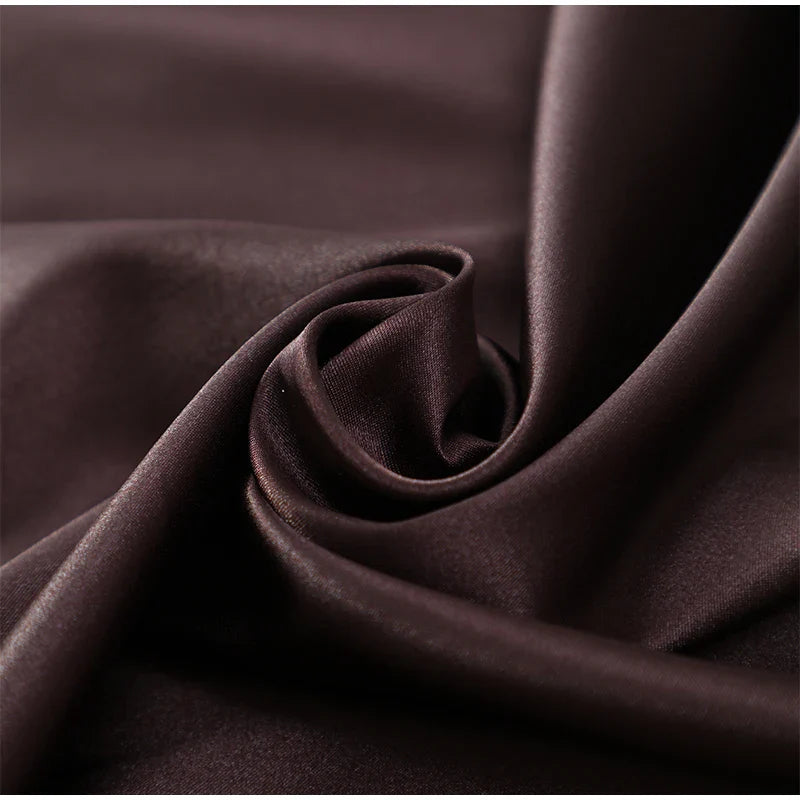 Drune | Einfarbiges Satin Ärmelloses Maxikleid