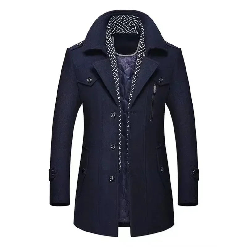 Drune | Business Mantel Eleganter Winter Langjacke Klassisch Modern Freizeit