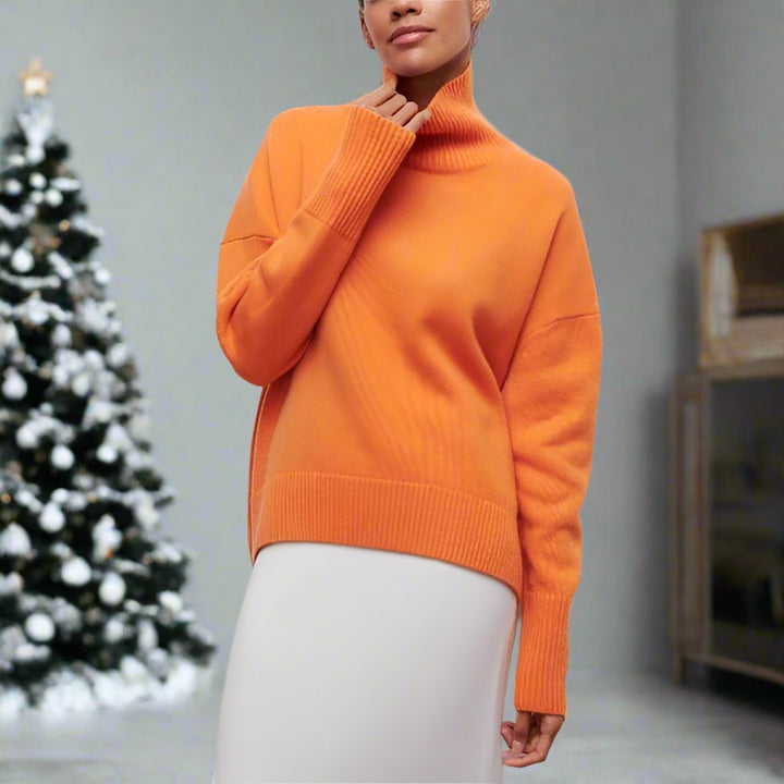 Drune | Übergröße Rollkragenpullover Rippstricksaum Rollkragenpullover