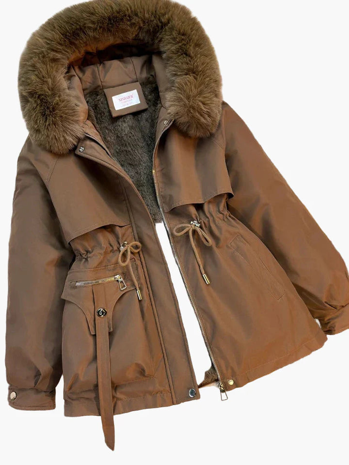 Drune | Winterjacke mit Kapuze und Kunstpelzkragen - Modischer Parka für kalte Tage