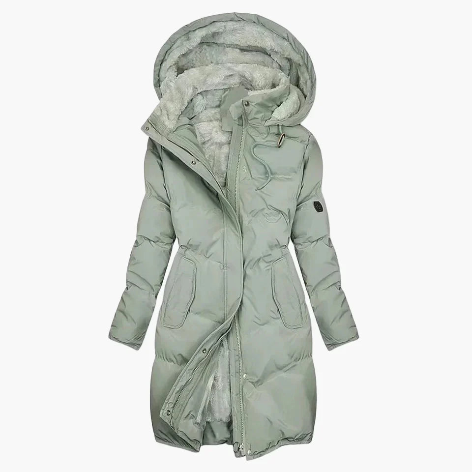 Drune | Wintermantel Kapuzenjacke Lang Warm Gepolstert Elegant Freizeit