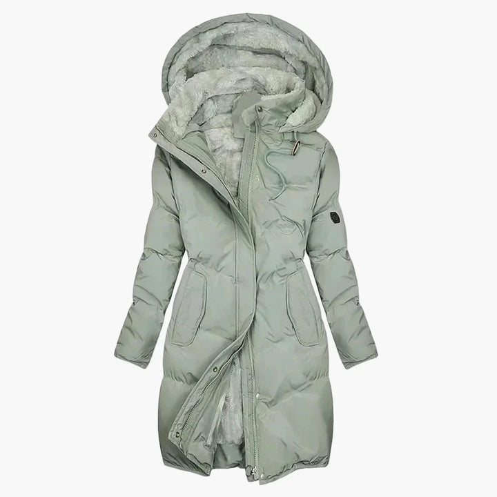 Drune | Wintermantel Kapuzenjacke Lang Warm Gepolstert Elegant Freizeit