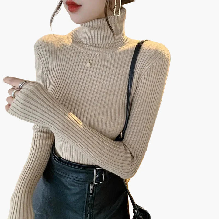 Drune | Rollkragenpullover Gerippt Basic Langarm - Vielseitiger Herbst & Winter Look