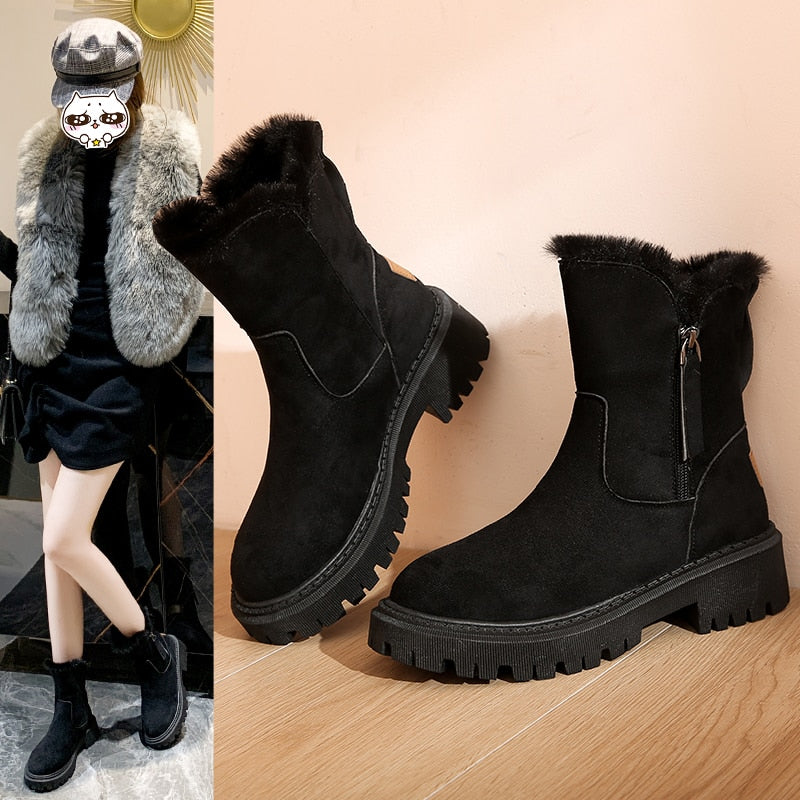 Drune | Winter Stiefel Mit Reißverschluss Und Wolle Für Damen - Perfekt für Winterabenteuer