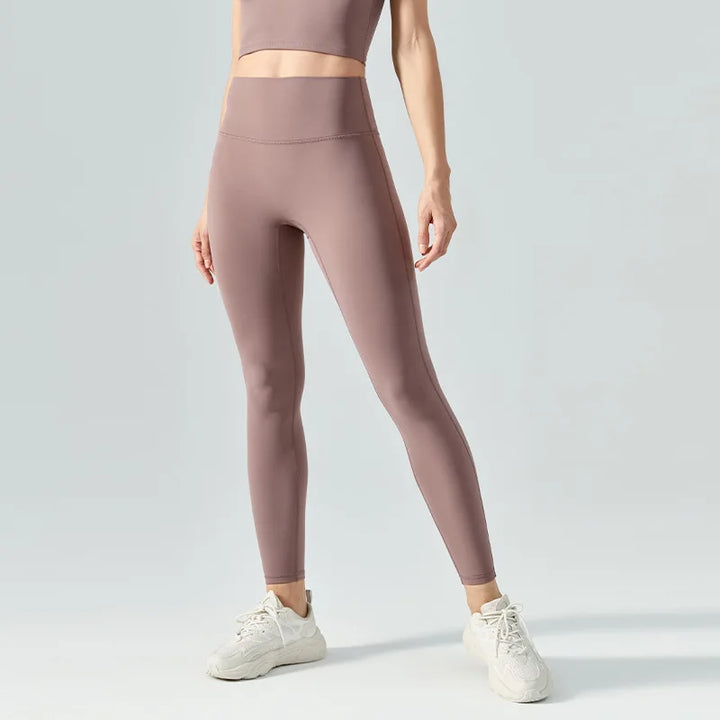Drune | Emily Sportswear Naked Hochtaillierte Tight Yoga Hosen Doppelseitig Gebürstet Pfirsich Po-Hebende Lauf Sport Fitness Leggings