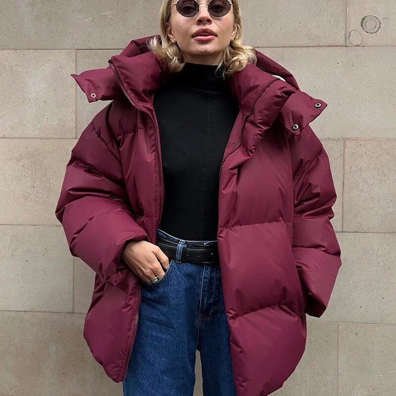Drune | Oversized Puff-Hoodie-Jacke