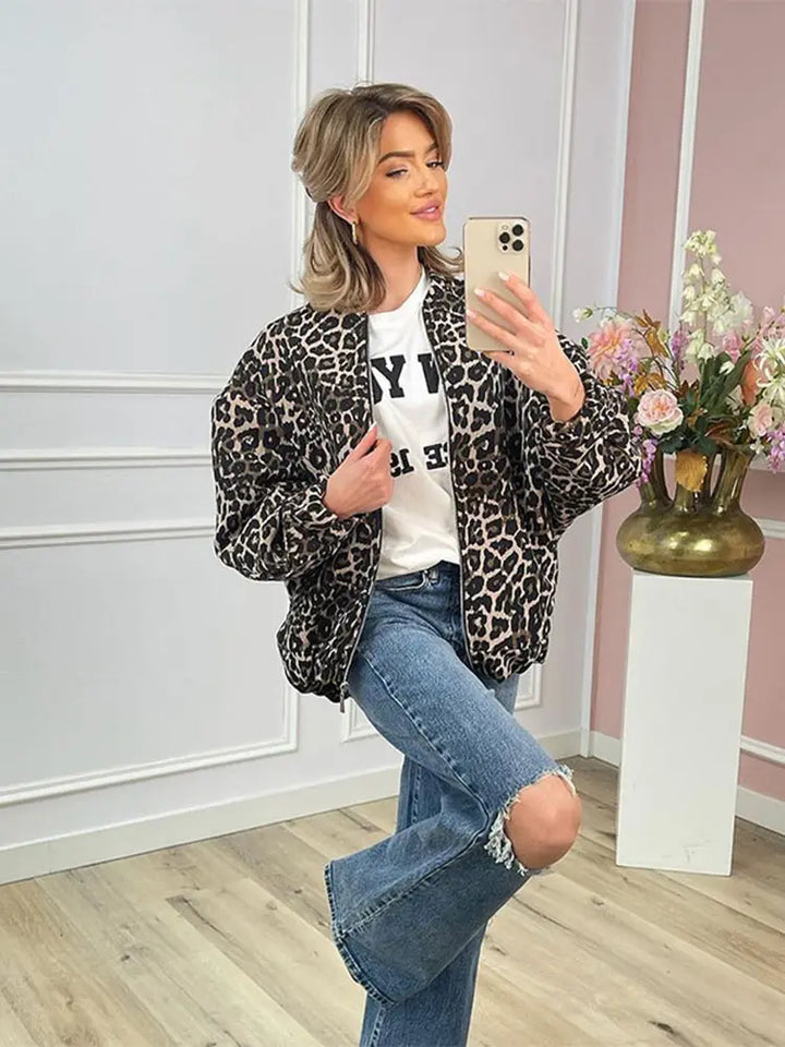 Drune | Retro Lange Ärmel Leopard Jacke