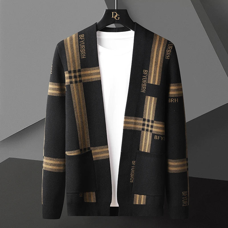 Drune | Offene Strick-cardigan mit Karomuster Weich und Stilvoll Perfekt Für Den Layer-look