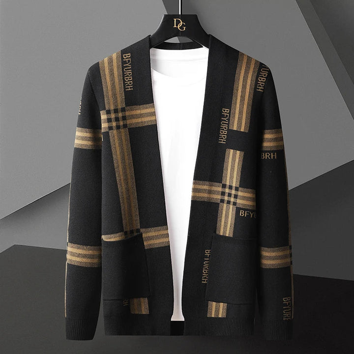 Drune | Offene Strick-cardigan mit Karomuster Weich und Stilvoll Perfekt Für Den Layer-look