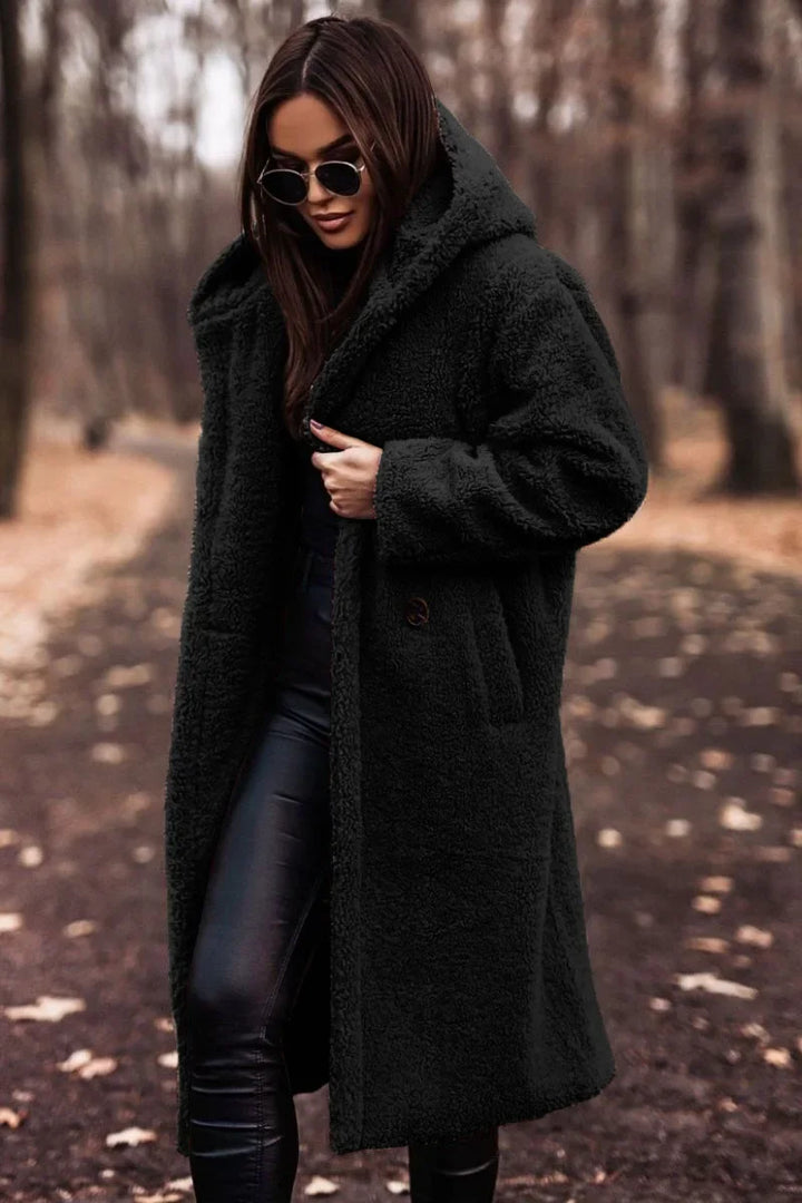 Drune | Damen Winter Kapuze Weich Langer Mantel Warme