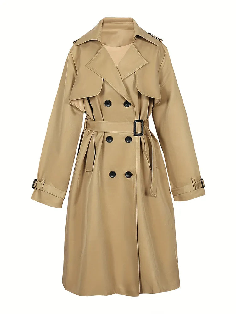 Drune | Langer solider Damen-Trenchcoat