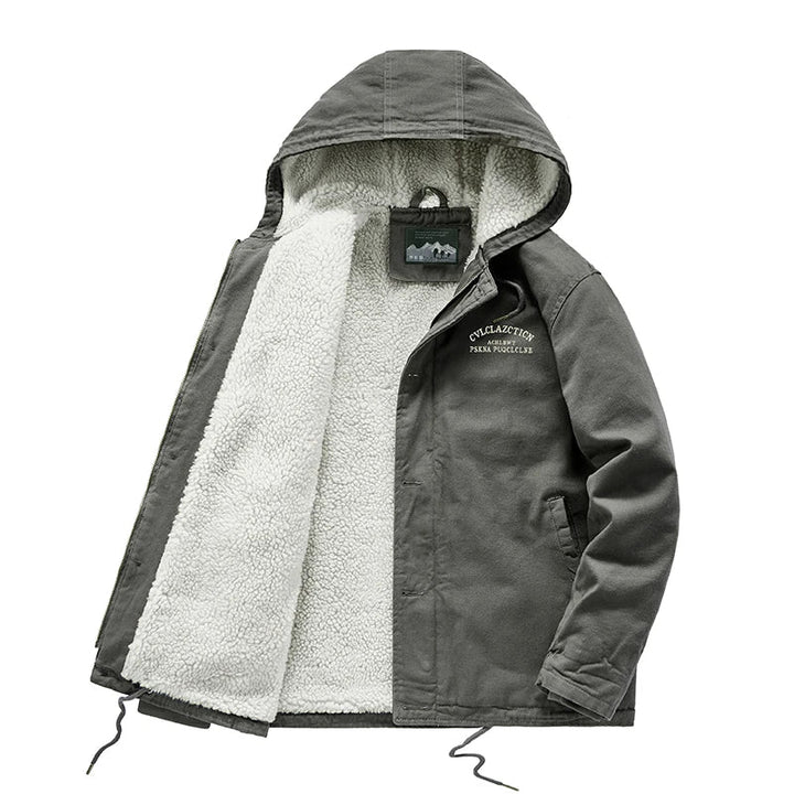 Drune | Warme Winterjacke mit Kapuze Baumwolle Komfort und Robustheit