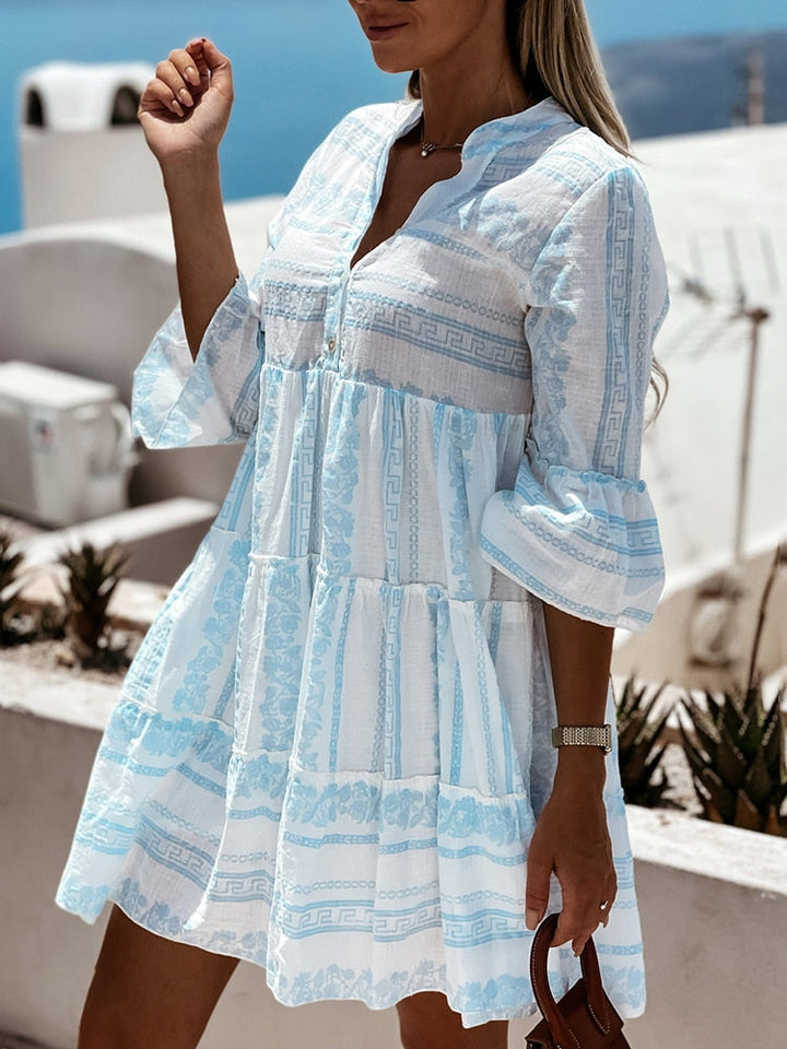 Drune | Leichtes Boho Kleid mit Fröhlichem Muster Perfekt für Sommerliche Anlässe