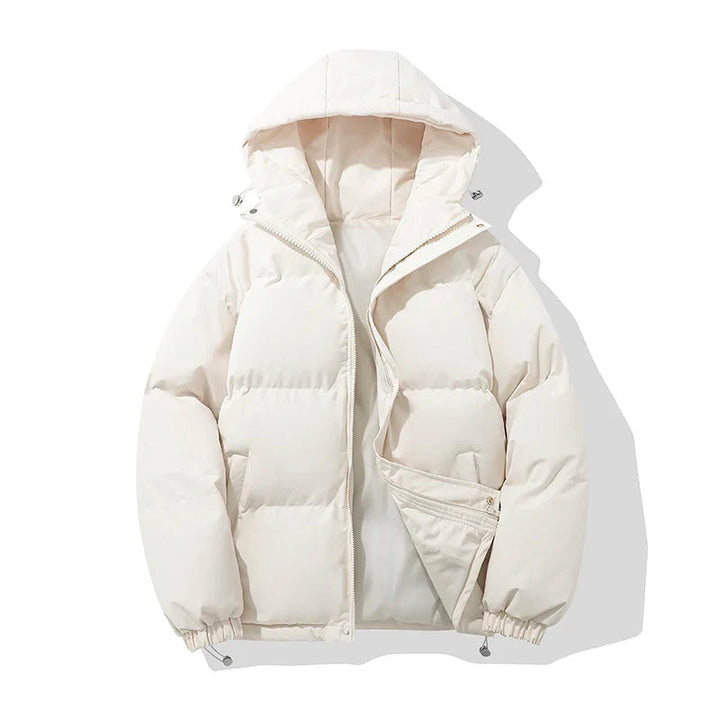 Drune | Jacke Damen Hoher Kragen Kapuzen Reißverschluss Design Baumwollgefütterte Jacke