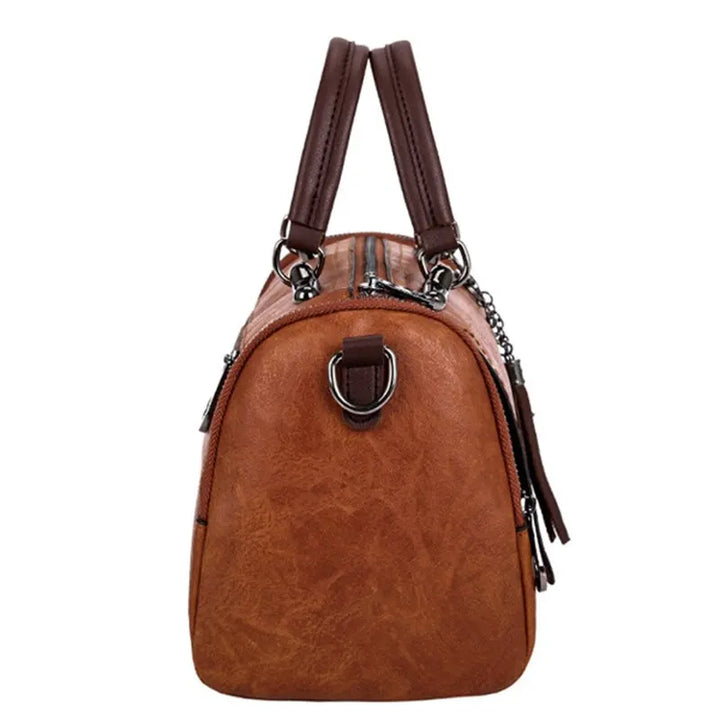 Drune | Geräumige Handtasche Aus Weichem mit Riemen und Reißverschluss