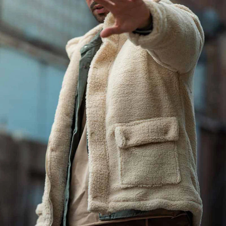Drune | Bequeme Teddyfell-Kapuzenjacke Für Männer