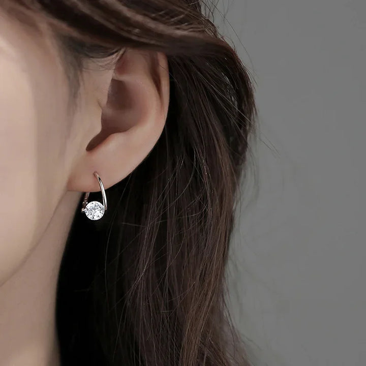 Drune | Sterling Silber Geometrische Zirkon Ohrringe