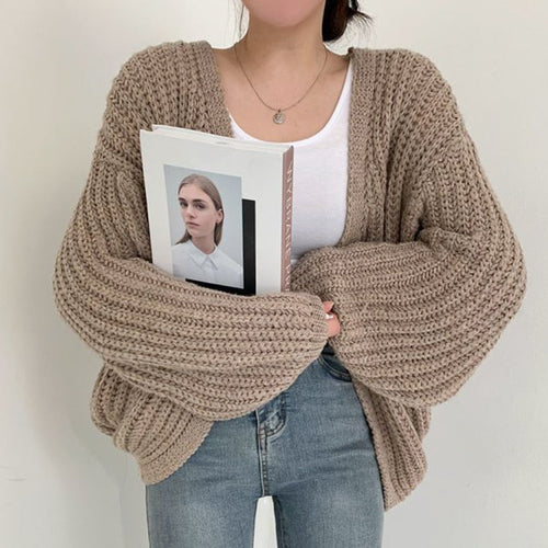 Drune | Übergröße Strickjacke Aus Dickem Material