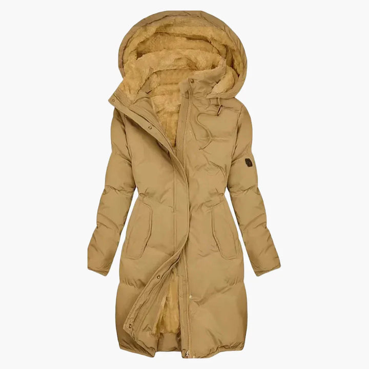 Drune | Wintermantel Kapuzenjacke Lang Warm Gepolstert Elegant Freizeit