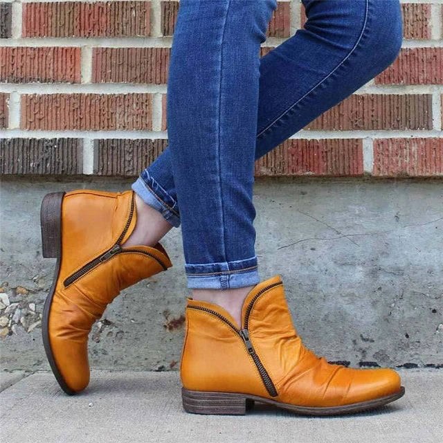 Drune - Damen Reißverschluss Stiefeletten