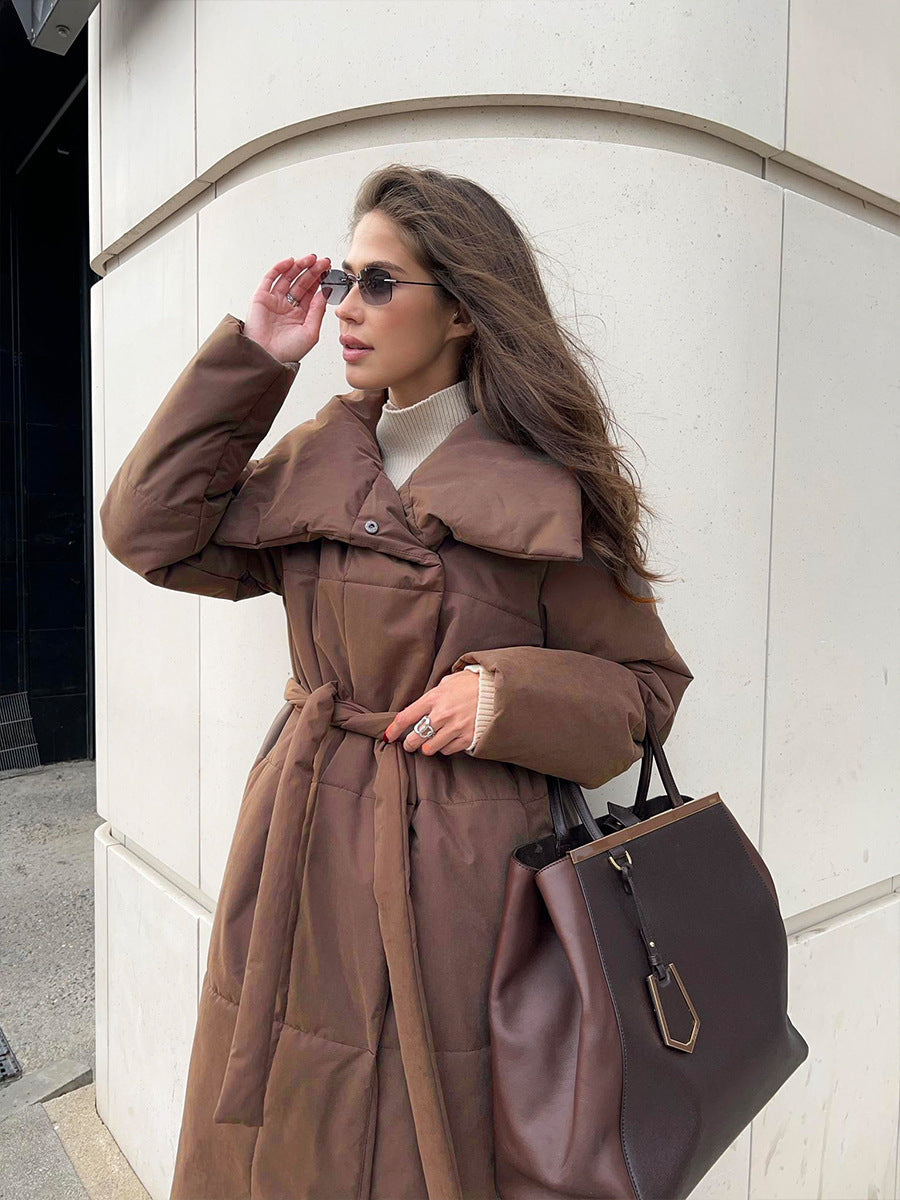 Drune | Lange Winterjacke mit elegantem breitem Kragen