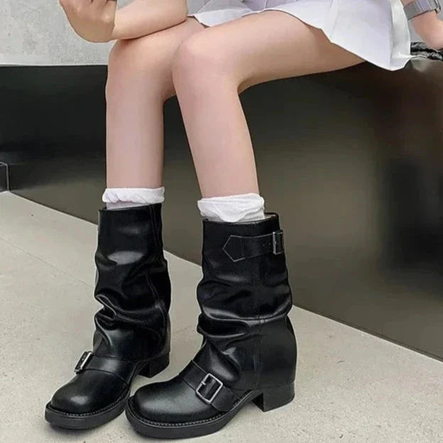 Drune | Falten Mid-Calf Stiefel